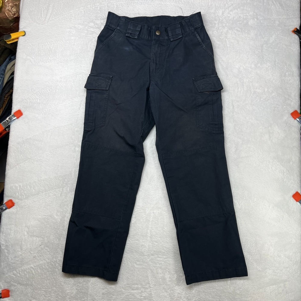 Tact Squad Tactical Cargo Pants Men's Navy Blue Pockets Ripstop Workwear - 30X28